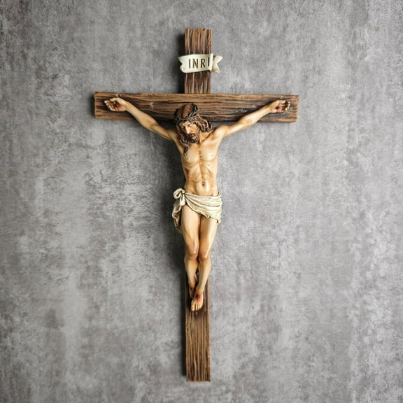 Catholic Crucifix Wall Cross, Jesus Christ Inspirational Home Décor, Religious Devout Gift, 10"H, Renaissance Sculpture