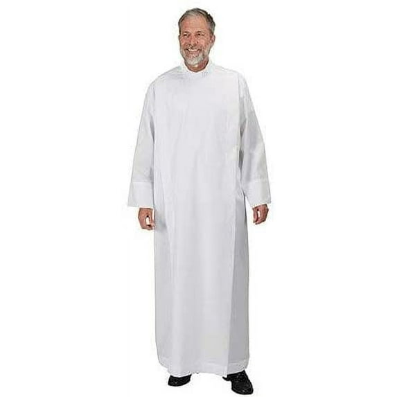 Catholic Front Wrap ALB - 65% Poly/35% Cotton with Lining on The Yoke (Extra Large)