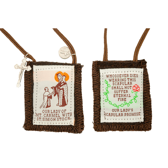 Catholic Holy Figure Saint Scapular (Regal Brown)