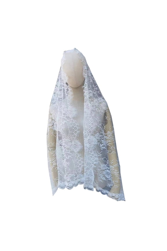 Catholic Mantilla Mass Veil Religious Ceremony Veil Embroidery Church Lace Veil