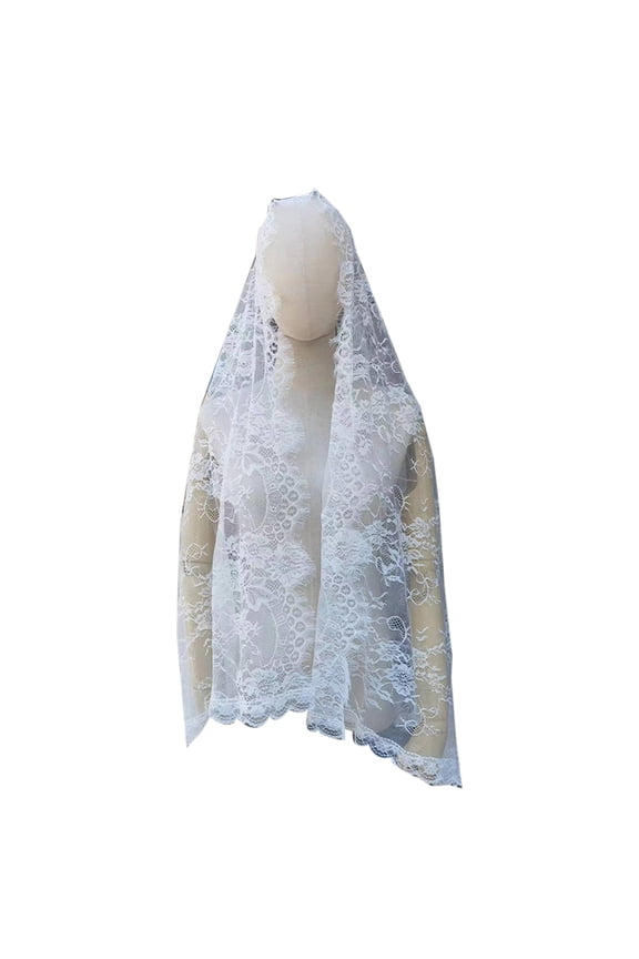 Catholic Mantilla Mass Veil Religious Ceremony Veil Embroidery Lace Veil for Religious Prayer