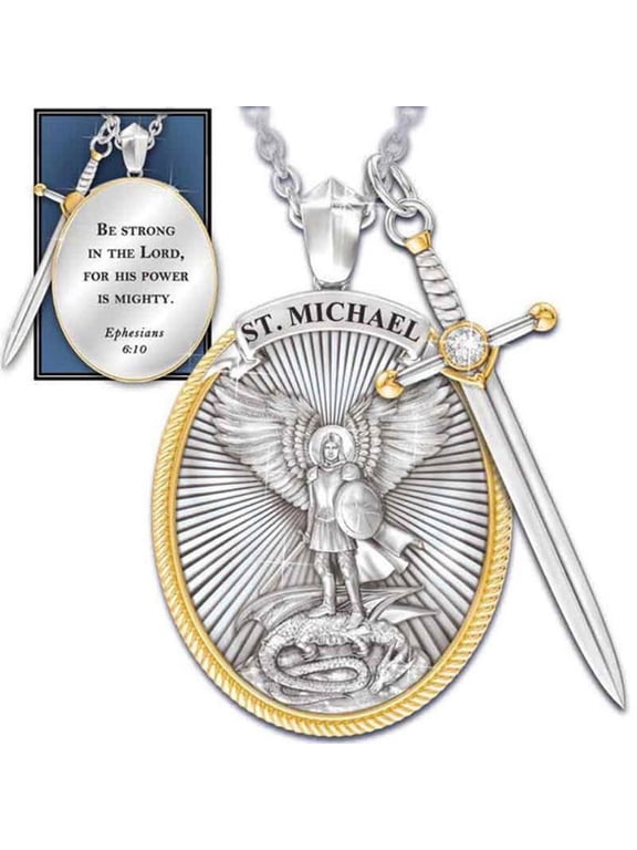 Catholic Patron Saint Pendant Michael St. Michael The Archangel Pendant Necklace