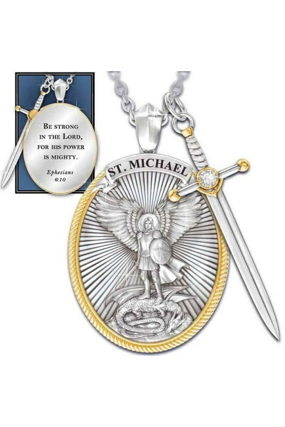 Catholic Patron Saint Pendant Michael St. Michael The Archangel Pendant Necklace