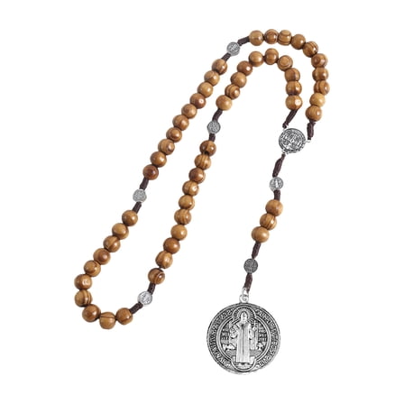 Catholic Rosary Necklace with Pardon Crucifix Medals Beads Chain Prayer Necklace for Religious Christians Worship