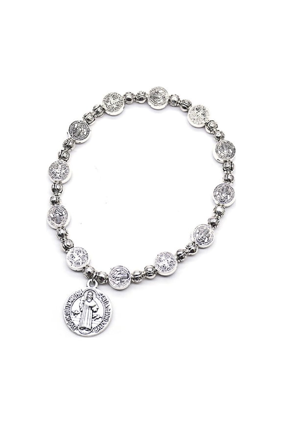 Catholic Saint Benedict Adjustable Fashion Jewelry Alloy Exorcism Religious Beaded Jewelry for Women Men