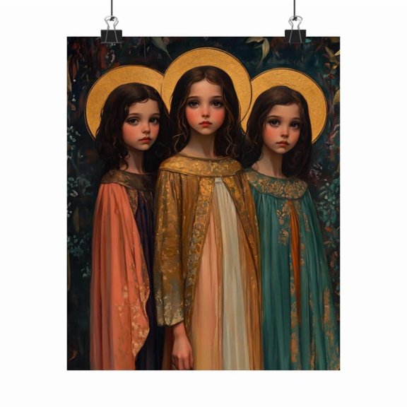 Catholic Saints Poster Faith Hope and Charity Religious Wall Art Print for Christian Home Decor 11x14 inch