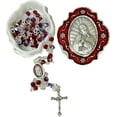 thumbnail image 1 of Catholic Silver Linked Rosary Set – 3mm Beads, 14.25" Length, Metal Keepsake Gift Box with Enamel Inlay – Perfect First Communion Gift - Lady of Guadalupe, 1 of 4