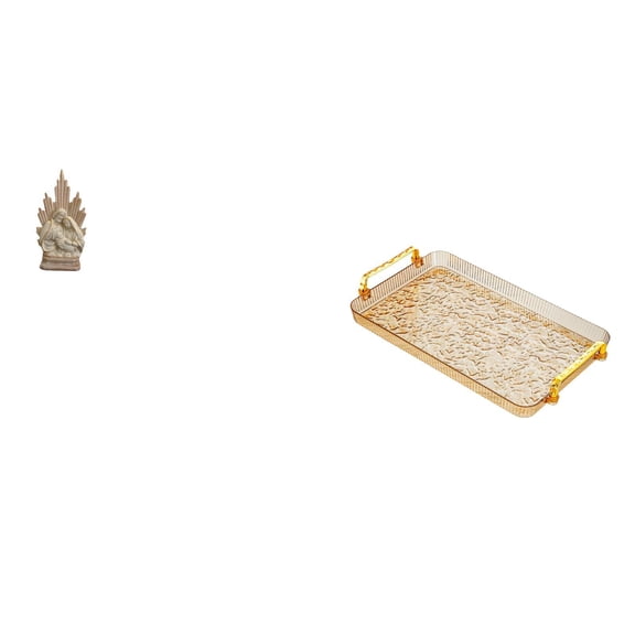 Catholic Statue Figurine Collection Ornaments Serving Tray Resin Material with Handle for Home Office Table Decoration