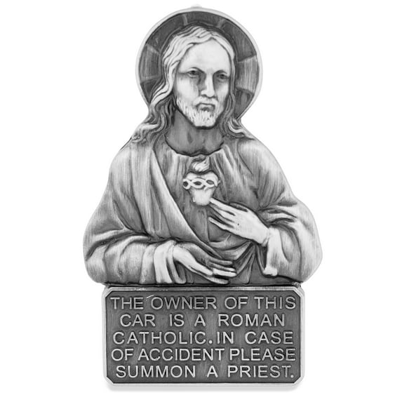 Catholic Visor Clip for Protection While Driving (Sacred Heart of Jesus)