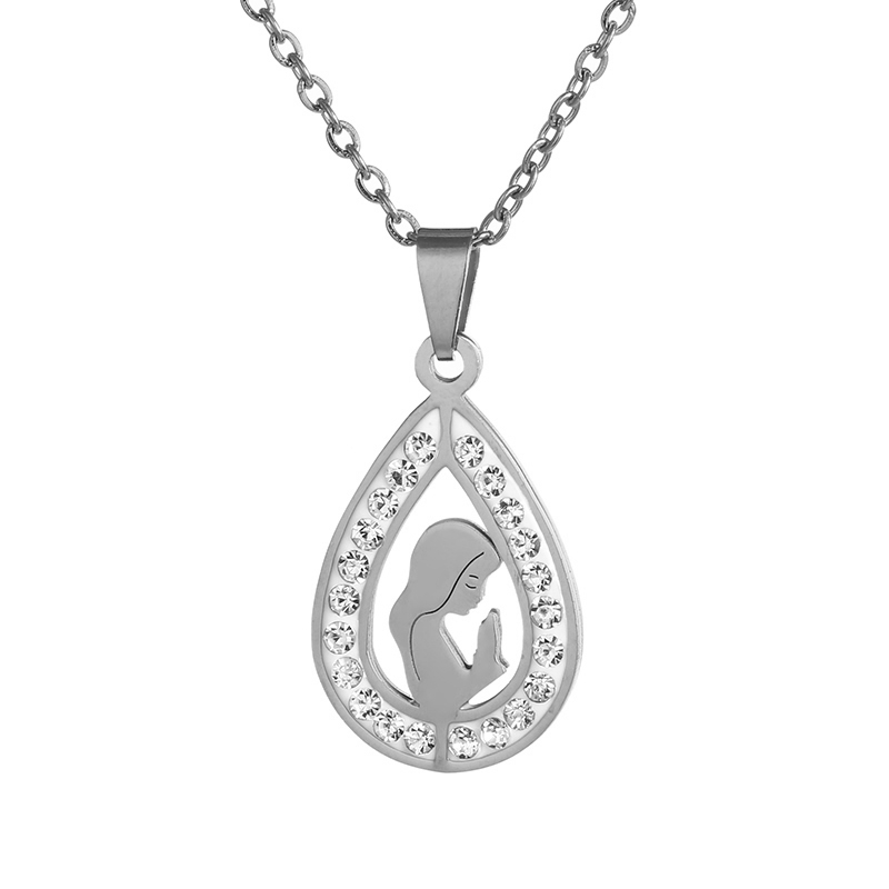 Catholic church Amulet Necklace Stainless Steel Virgin Mary Pendant ...