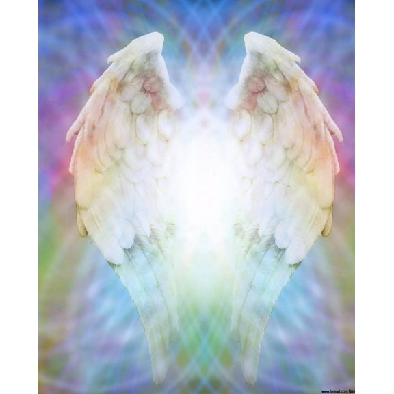 Catholic print picture - Angel Wings Matrix Field R - 8" x 10" ready to be framed