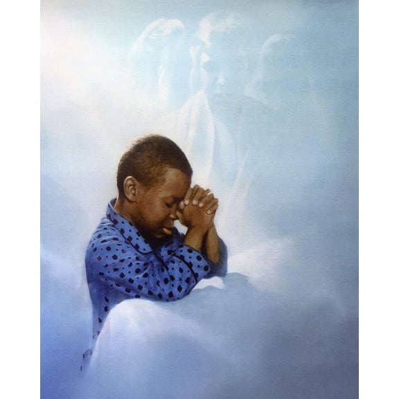 Catholic print picture - BOY PRAYING - 8" x 10" ready to be framed