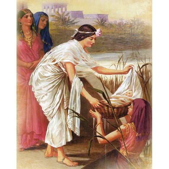 Catholic print picture - Birth of Moses 2T - 8" x 10" ready to be framed