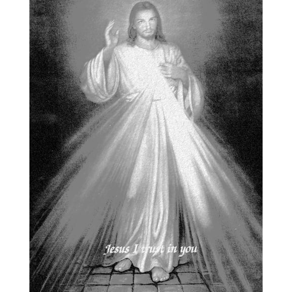 Catholic print picture - Divine Mercy B - 8" x 10" ready to be framed