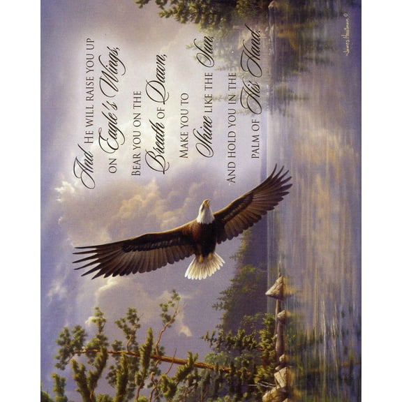 Catholic print picture - EAGLES WINGS - 8" x 10" ready to be framed