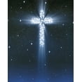 thumbnail image 1 of Catholic print picture - Glowing Cross in Stars R - 8" x 10" ready to be framed, 1 of 1