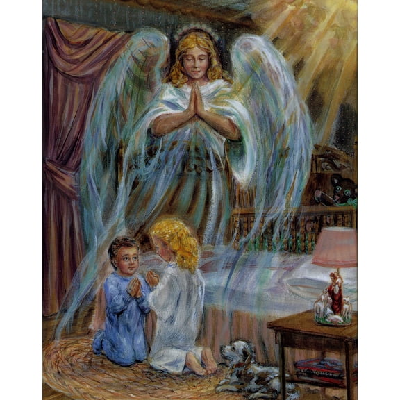 Catholic print picture - Guardian Angel 1 - 8" x 10" ready to be framed
