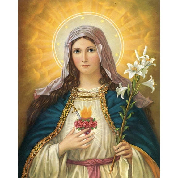Catholic print picture - I.H.M. 4 - 8" x 10" ready to be framed
