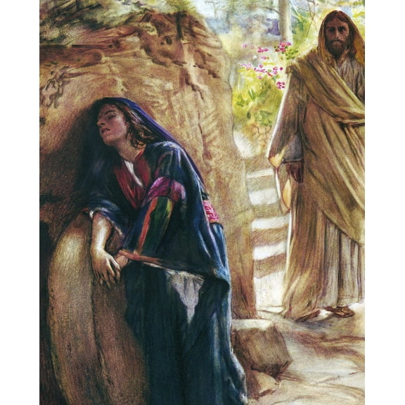 Catholic print picture - Jesus & Mary Magdalene C- 8" x 10" ready to be framed
