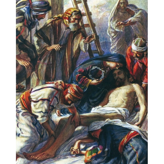 Catholic print picture - Jesus Taken off the Cross T - 8" x 10" ready to be framed