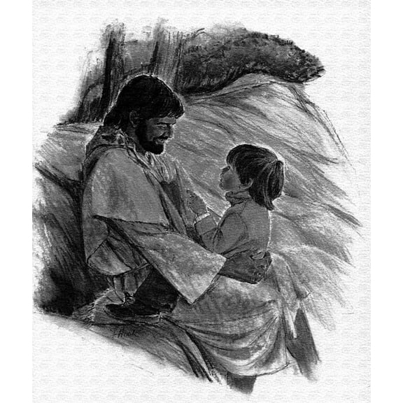 Catholic print picture - Jesus with child 3 B - 8" x 10" ready to be framed