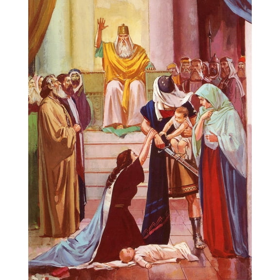 Catholic print picture - KING SOLOMON'S CHOICE P - 8" x 10" ready to be framed