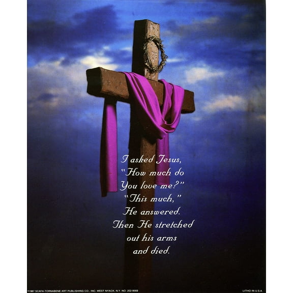 Catholic print picture - Lent Cross - 8" x 10" ready to be framed