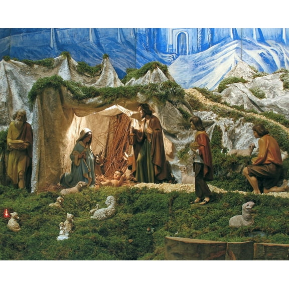 Catholic print picture - Nativity Scene R - 8" x 10" ready to be framed