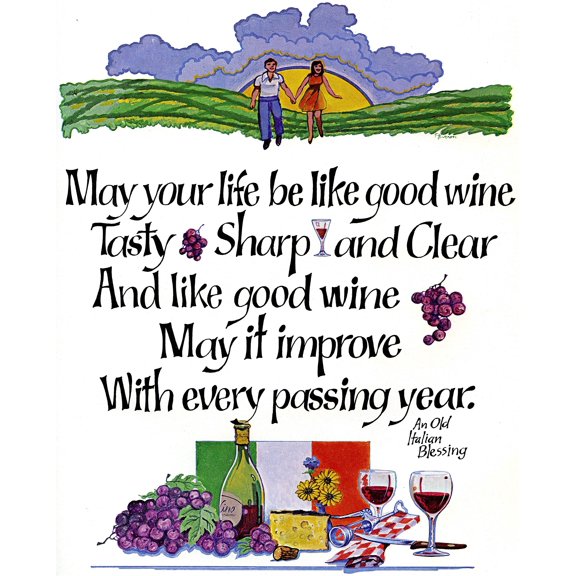 Catholic print picture - Old Italian Blessing - 8" x 10" ready to be framed