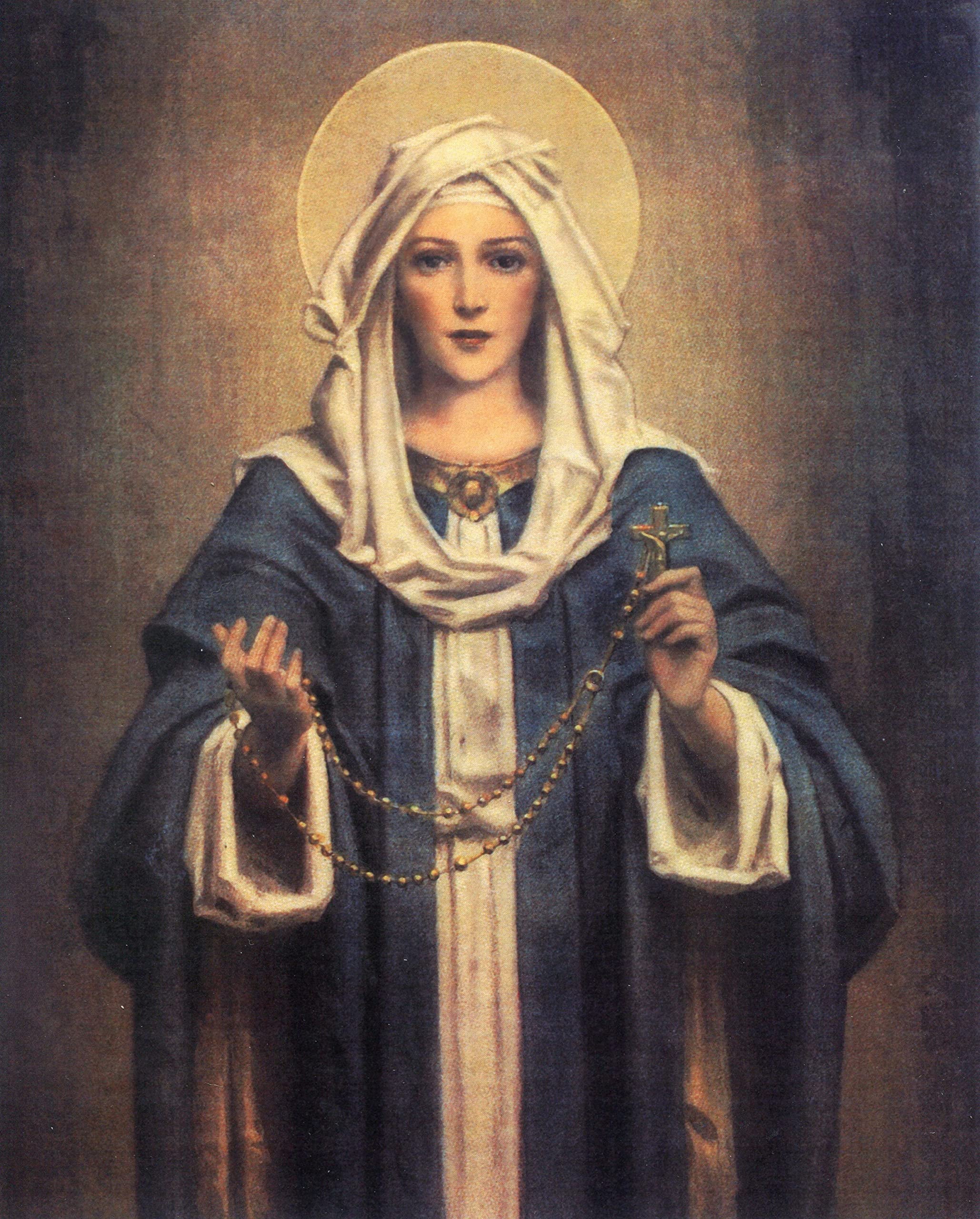 Catholic print picture - Our Lady of the Rosary T - 8" x 10" ready to ...