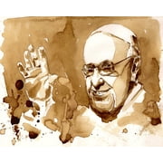 Catholic print picture - POPE FRANCIS SH - 8" x 10" ready to be framed