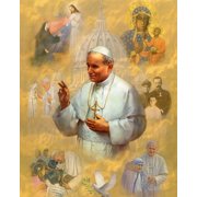 Catholic print picture - POPE JOHN PAUL COLLAGE - 8" x 10" ready to be framed