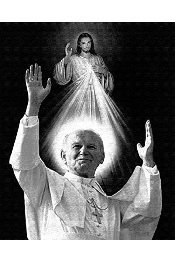 Catholic print picture - POPE JOHN PAUL II 3B - 8" x 10" ready to be framed