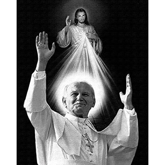 Catholic print picture - POPE JOHN PAUL II 3B - 8" x 10" ready to be framed