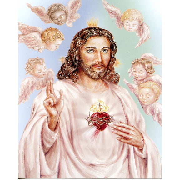 Catholic print picture - SACRED HEART 31 - 8" x 10" ready to be framed