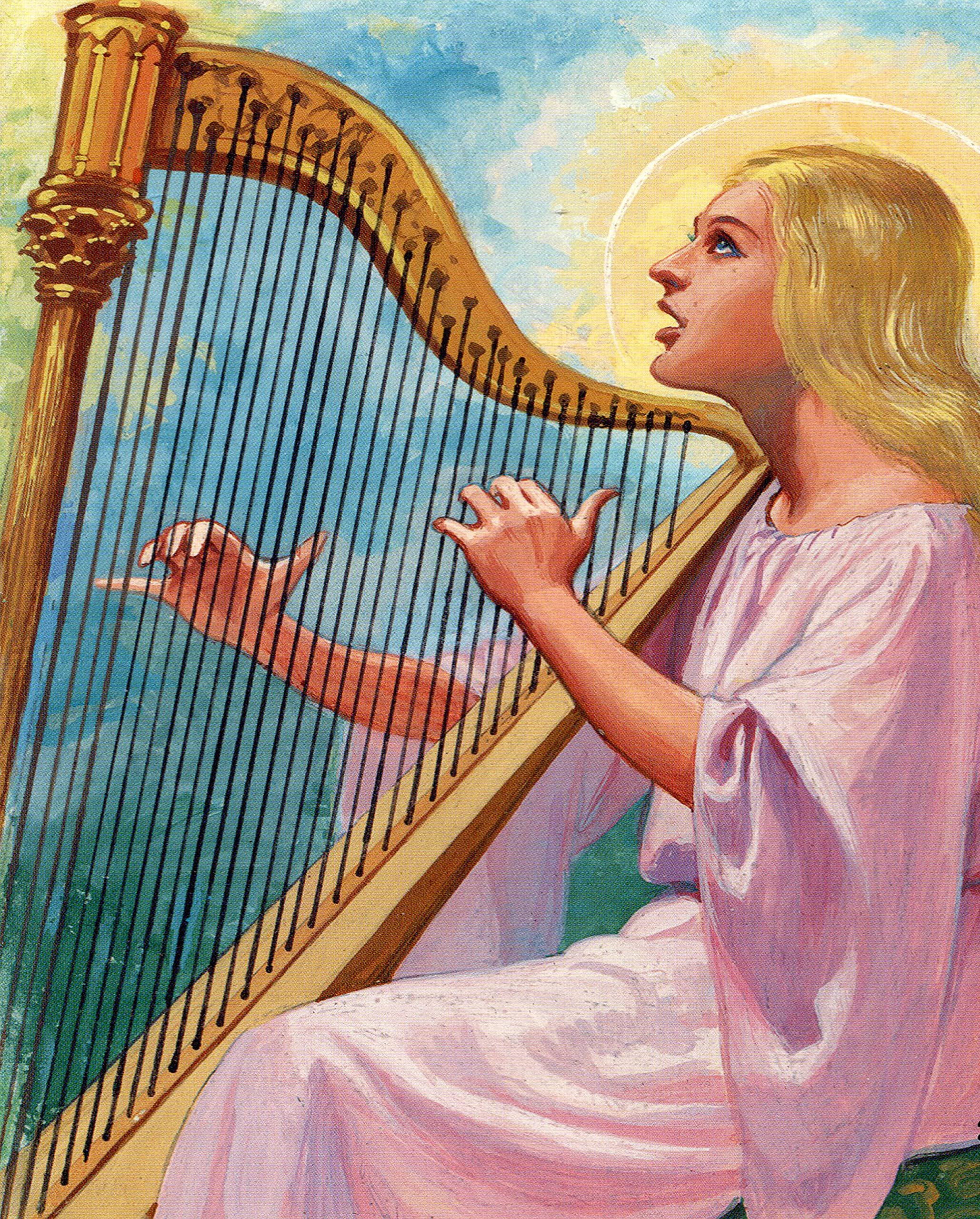 Catholic print picture - St Cecilia N - 8" x 10" ready to be framed ...