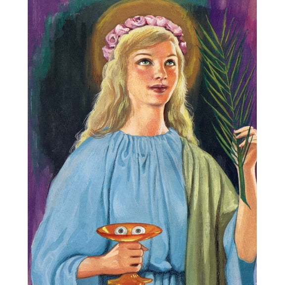 Catholic print picture - St Lucy N - 8" x 10" ready to be framed