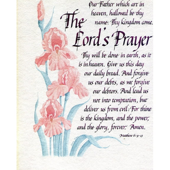 Catholic print picture - The Lord's Prayer R - 8" x 10" ready to be framed