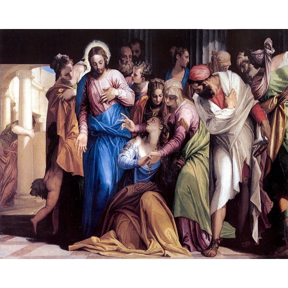 Catholic print picture - The conversion of mary magdalene - 8" x 10" ready to be framed