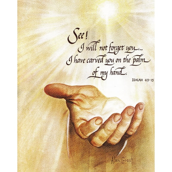 Catholic print picture - palm of my hand - 8" x 10" ready to be framed