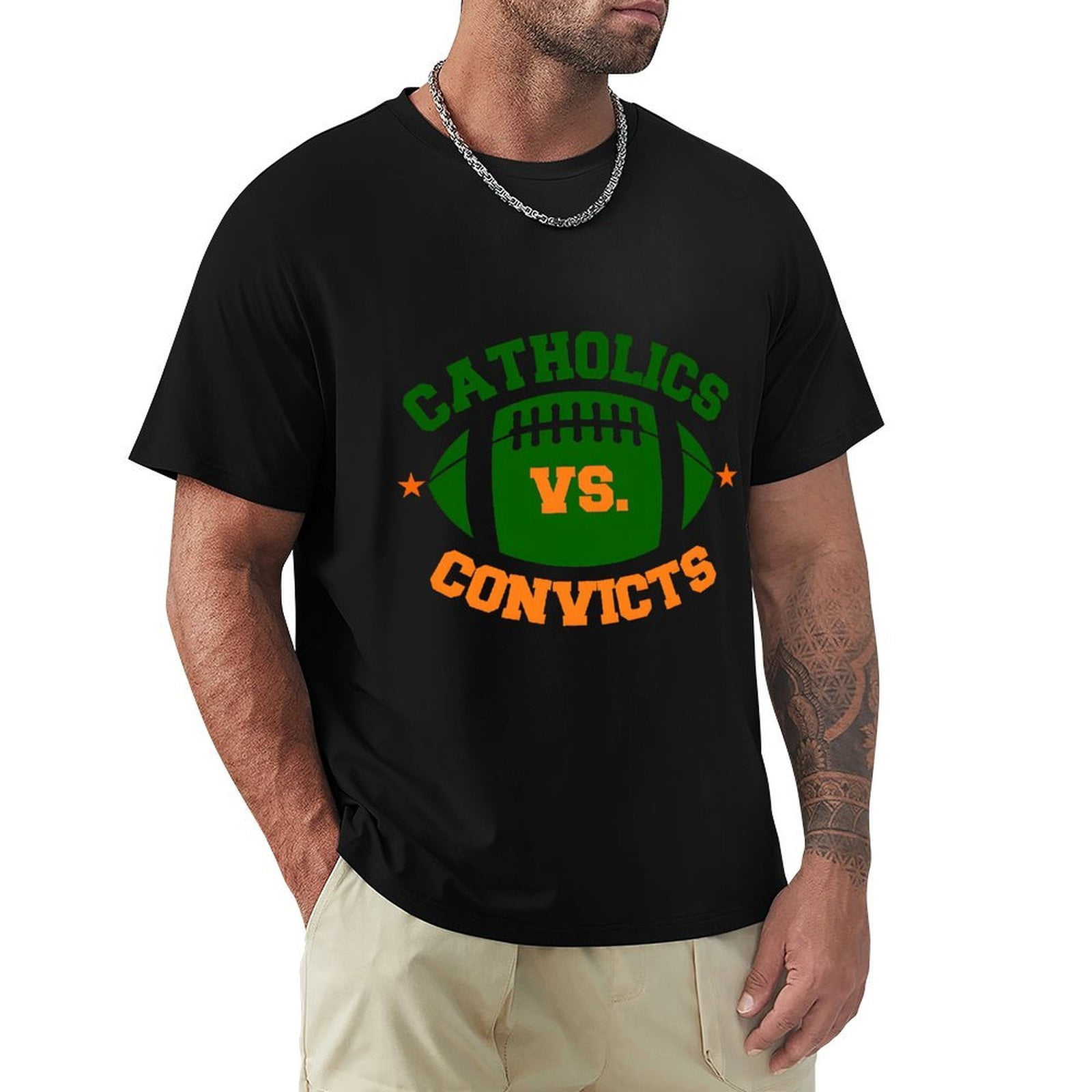 Catholics Vs Convicts Funkadelic Men's Cotton Short Sleeve HD Print Tee ...