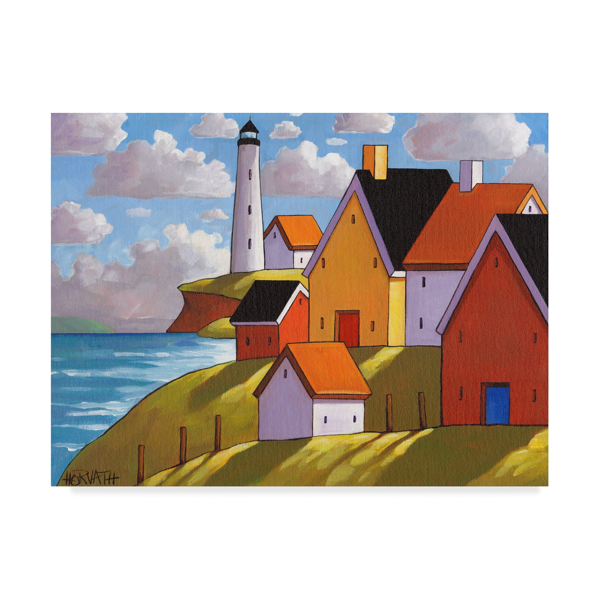 Cathy Horvath-Buchanan 'Lighthouse Cottage Hillside View' Canvas Art
