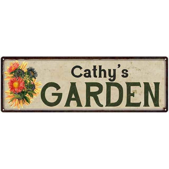 Cathy's Garden Sign Flower Chic Decor 6x18 Sign Gift 106180017166