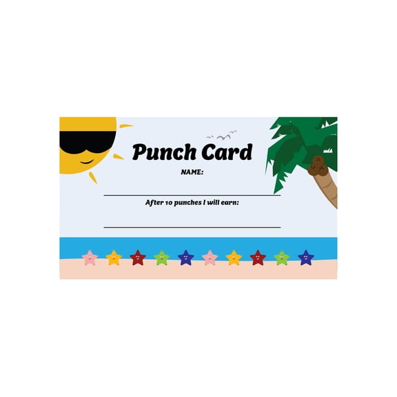 CathyFrank The Most Improved Reward Punch Card Pack of 100, Student Incentives