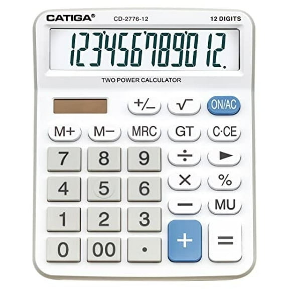 CATIGA Electronics CD-2776 Premium Large Desktop Calculator with Giant Buttons, White