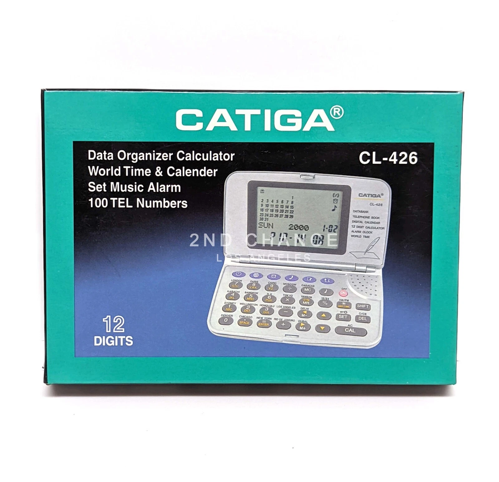 Catiga Cl-426 Data Bank Electronic Organizer Digital Calculator Calendar Holds
