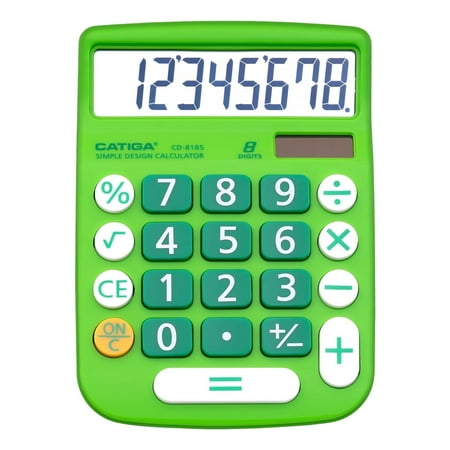 CATIGA CD-8185 Basic Calculator For Home and Office, 8 Digits, Large Buttons, Solar and Battery Powered, Robust Build