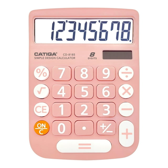 Catiga Electronics CD-8185 Large Screen Portable Calculator (Light Pink)