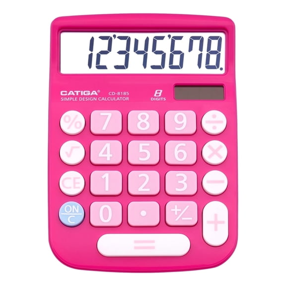 Catiga Electronics CD-8185 Large Screen Portable Calculator, Pink
