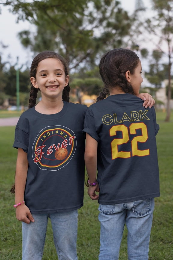 Catilin Clark 22 Indiana Fever Double Sided T-shirt, Basketball WNBA Player Youth Toddler Kids Men Women Shirt,Navy Blue Color,Size YouthM